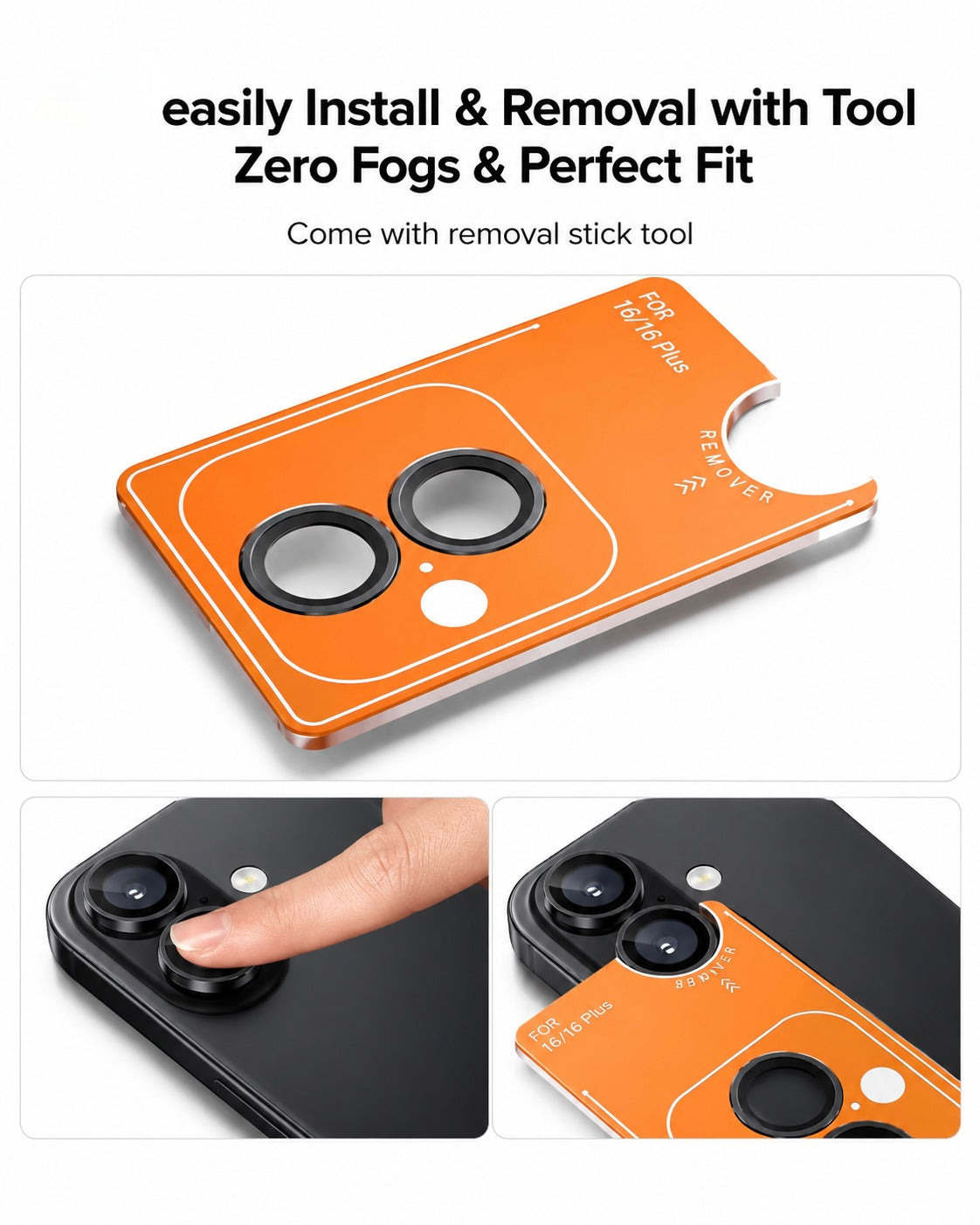Anti-Fingerprint Camera Lens Protector for iPhone 16 And 16Plus