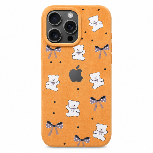 Cute Teddy Bear Plush Case with Teddy Charm Strap for iPhone 16 Pro 🧸✨