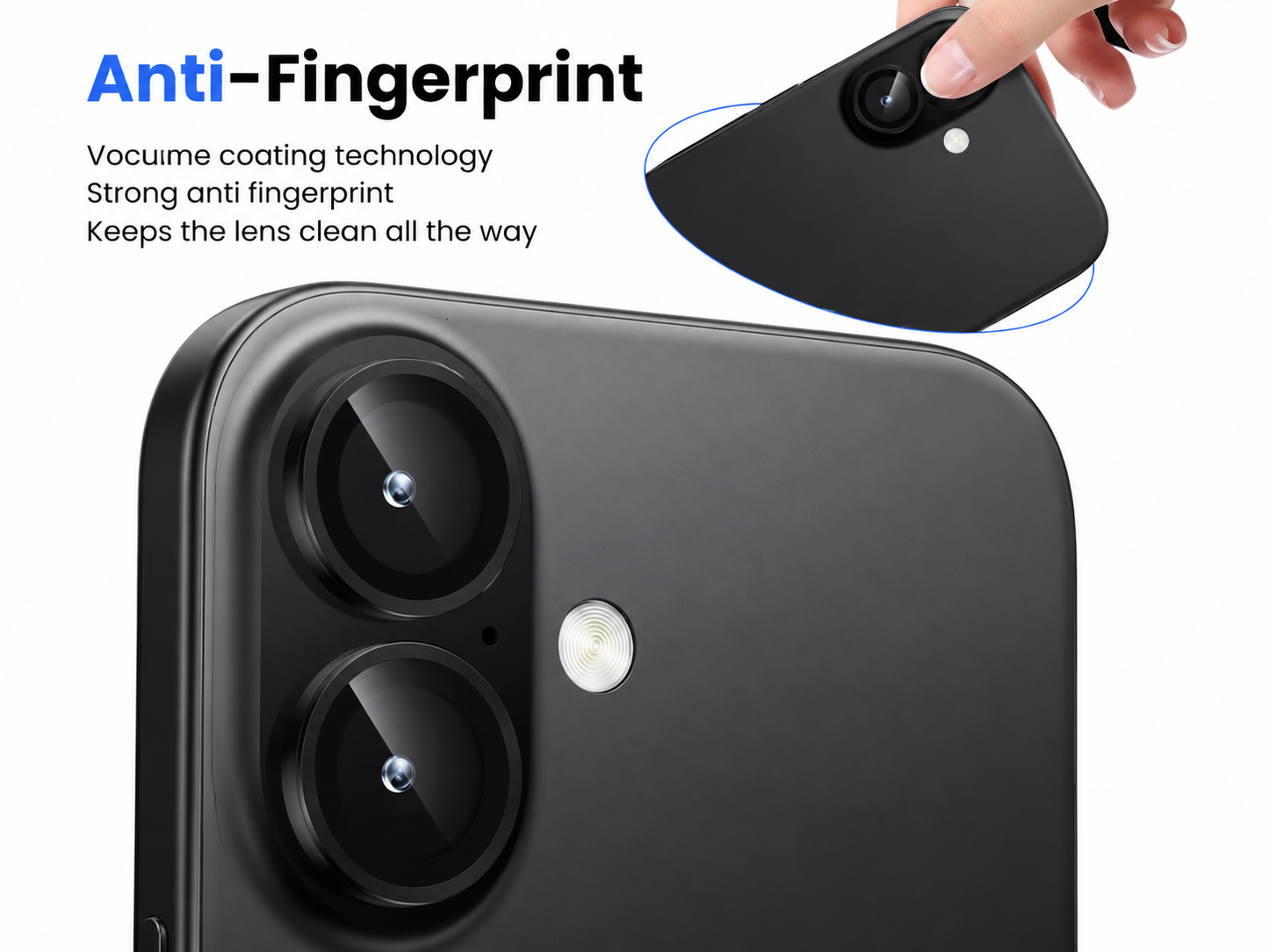Anti-Fingerprint Camera Lens Protector for iPhone 16 And 16Plus