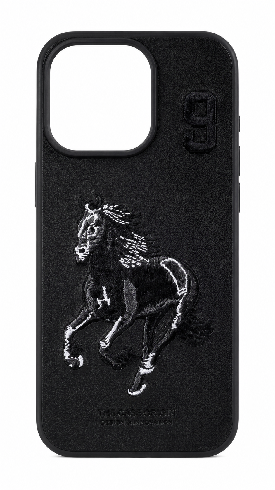 Santa Barbaro Premium Embroidered Horse Leather Case for iPhone 16 pro