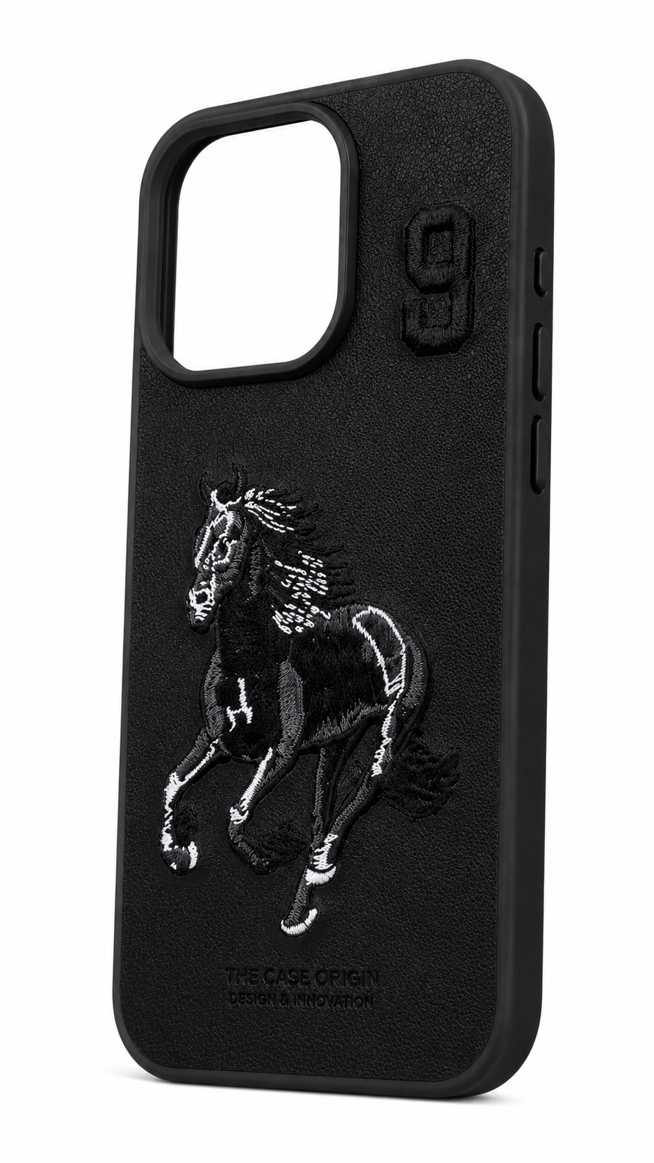 Santa Barbaro Premium Embroidered Horse Leather Case for iPhone 16 pro