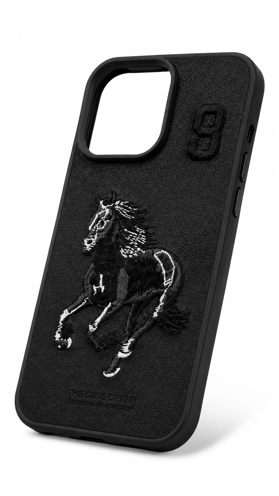Santa Barbaro Premium Embroidered Horse Leather Case for iPhone 16 pro