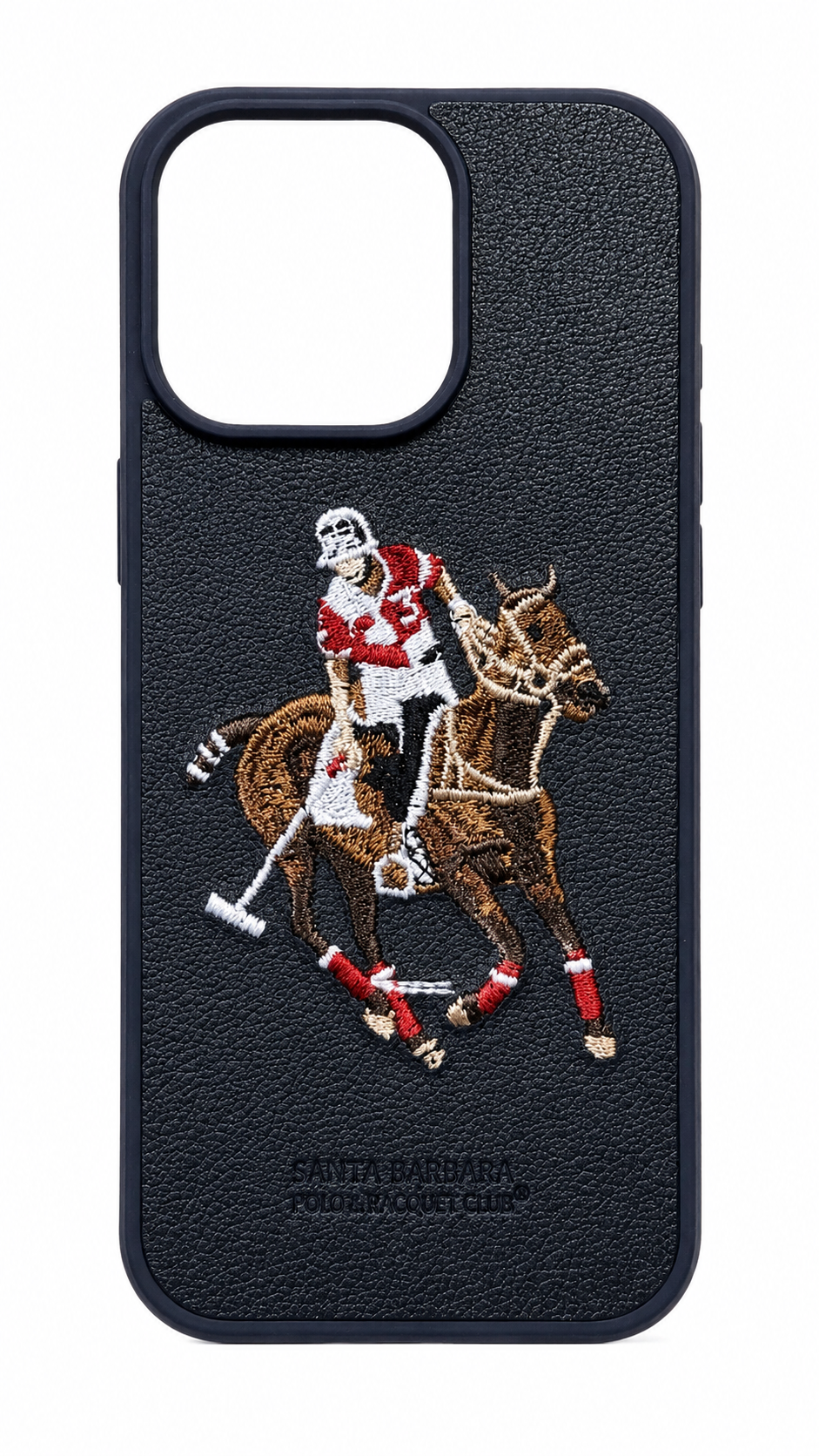 Santa Barbaro Premium Embroidered Horse Leather Case for iPhone 16 pro